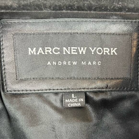 Andrew Marc Mens Black Leather Jacket Lar40 - Picture 13 of 15